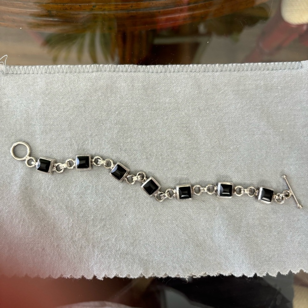 SILPADA Retired Silver Onyx 7” Bracelet - B0568
